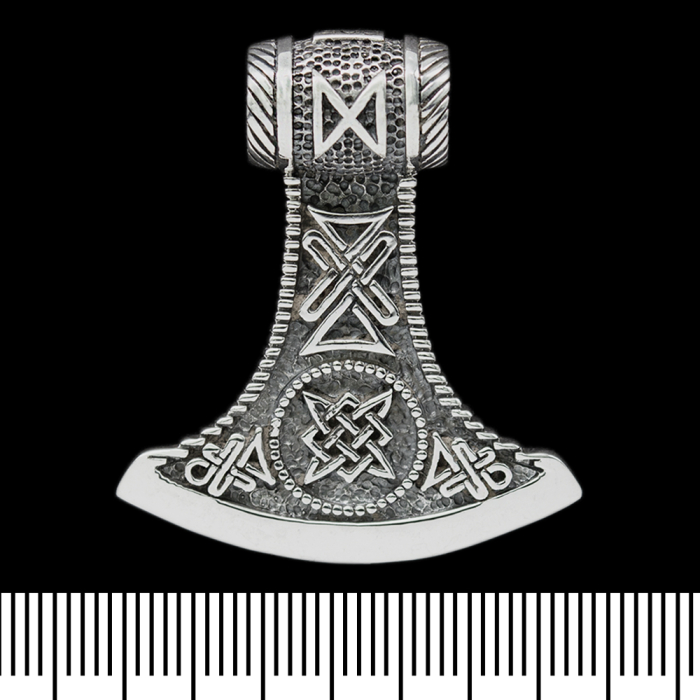 Pendant Perun's Axe with the Star of Svarog (silver, 925 assay value) (sp-125)