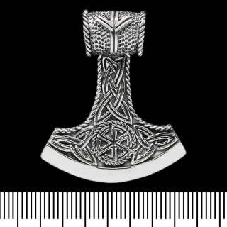 Pendant Perun's Axe with a Kolovorot (silver, 925 assay value) (sp-127)