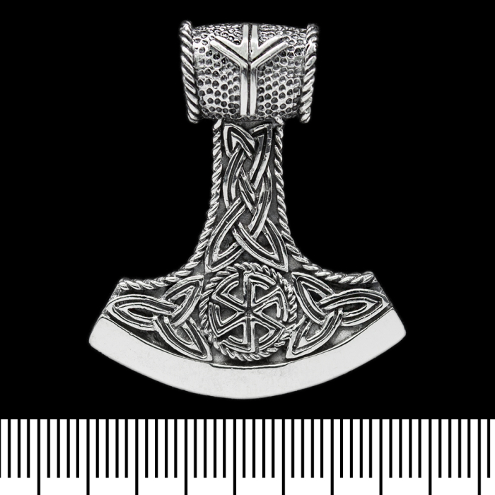 Pendant Perun's Axe with a Kolovorot (silver, 925 assay value) (sp-127)