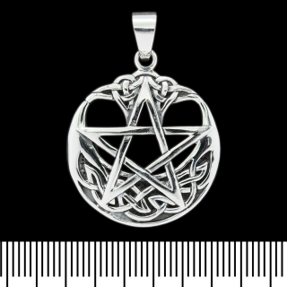 Pentagram Pendant with a Braided Pattern (silver, 925 assay value) (sp-133)