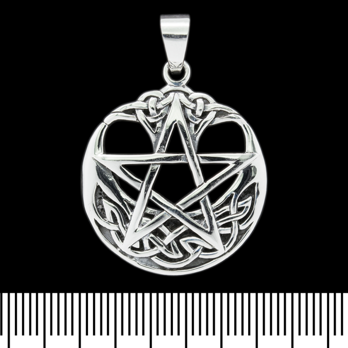 Pentagram Pendant with a Braided Pattern (silver, 925 assay value) (sp-133)