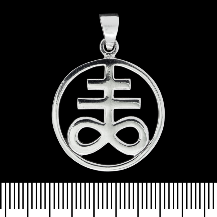 Leviathan's Cross Pendant in a Circle (silver, 925 assay value) (sp-135)
