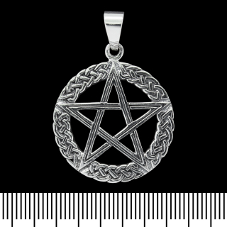 Pendant Pentagram in a braided circle (silver, 925 assay value) (sp-141)