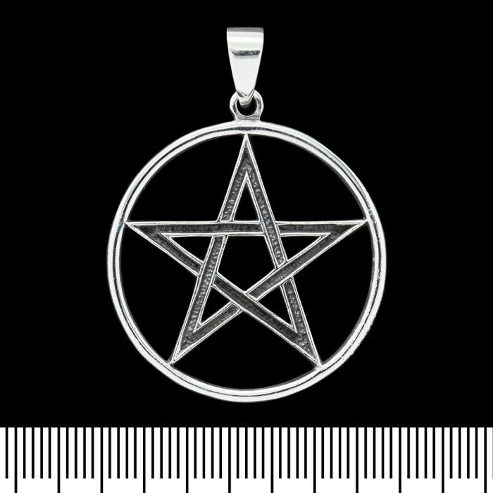 Pendant Pentagram in a circle (silver, 925 assay value) (sp-143)