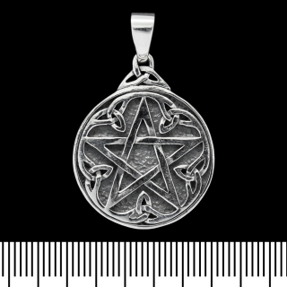 Pendant Pentagram with Celtic pattern (silver, 925 assay value) (sp-147)