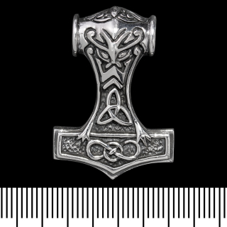 Pendant Thor's Hammer with triquetra and Infinity symbol (silver, 925 assay value) (sp-150)