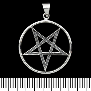 Pendant Pentagram inverted in a wheel (silver, 925 assay value) (sp-156)