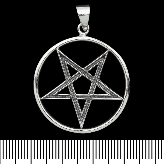 Pendant Pentagram inverted in a wheel (silver, 925 assay value) (sp-156) Pendant Pentagram inverted in a wheel (silver, 925 assay value) (sp-156)