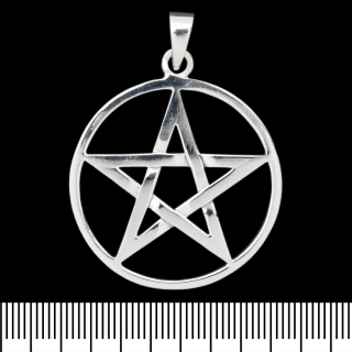 Pendant Large Pentagram in a circle (silver, 925 assay value) (sp-157)
