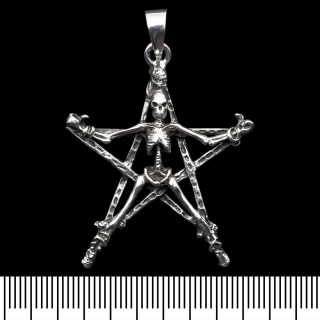 Pendant Skeleton on a pentagram (silver, 925 assay value) (sp-158)