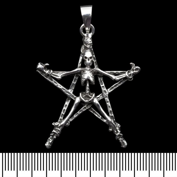 Pendant Skeleton on a pentagram (silver, 925 assay value) (sp-158)