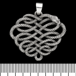 Pendant Ouroboros, intertwined snake (silver, 925 assay value) (sp-160)