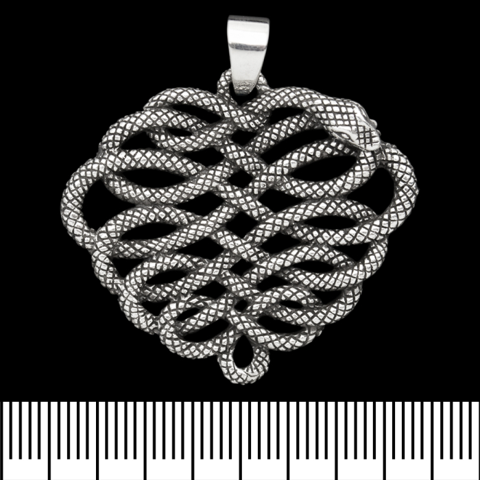 Pendant Ouroboros, intertwined snake (silver, 925 assay value) (sp-160)