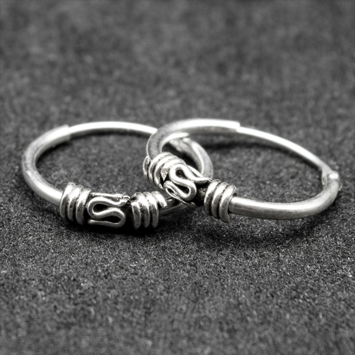 Earring, ring with a pattern (eas-114)