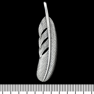 Pendant Feather large (silver, 925 sample) (sp-184)
