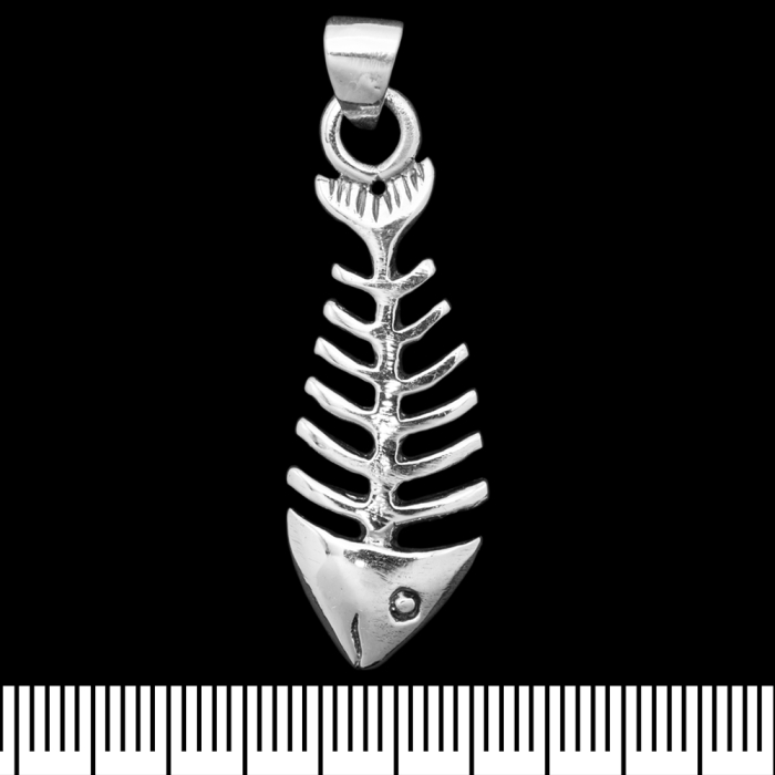 Pendant Fish Skeleton (silver, 925 assay value) (sp-185)