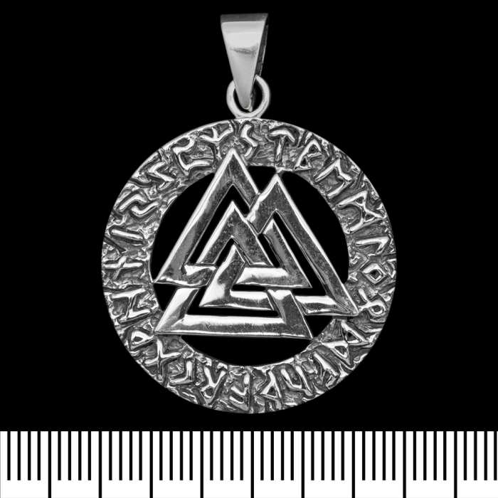 Valknut pendant, futhark (silver, 925 assay value) (sp-188) Valknut pendant, futhark (silver, 925 assay value) (sp-188)