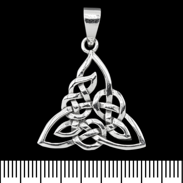 Triquetra pendant with braided patterns (silver, 925 assay value) (sp-200)