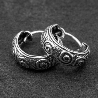 Earring, pirate ring with pattern (eas-165)