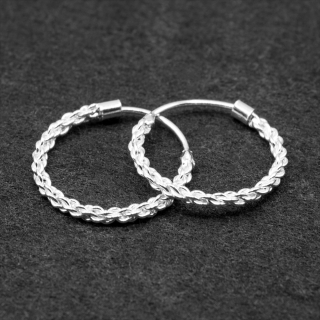 Earring, braided ring (eas-166)