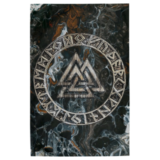 Valknut flag in a runic circle, without holes sfc-036