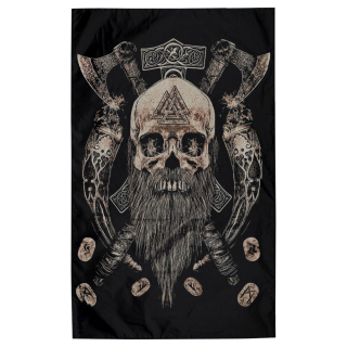 Viking Skull Flag with Valknut, No Holes sfc-037