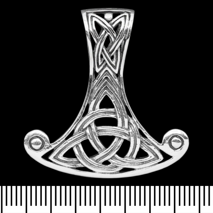 Pendant of Perun's Axe with Triquetra (silver, 925 assay value) (sp-211)