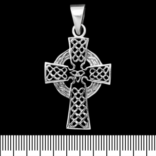 Pendant Celtic Cross (braided with Triquetra) (silver, 925 sample) (sp-212)