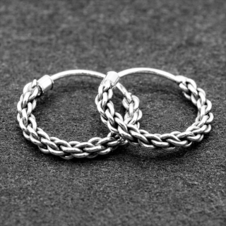 Earring, braided ring (eas-130)