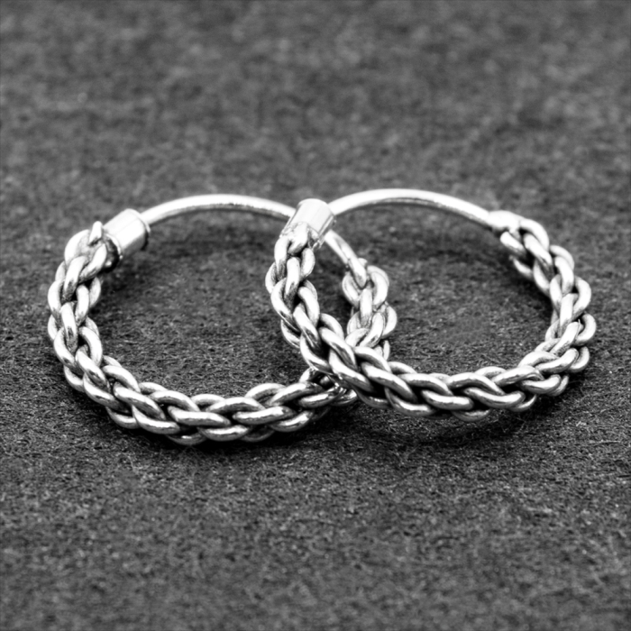 Earring, braided ring (eas-130)