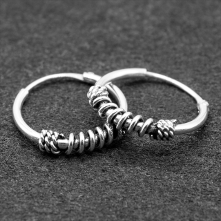 Earring, patterned ring (eas-120)