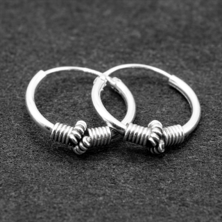 Earring, patterned ring (eas-113)