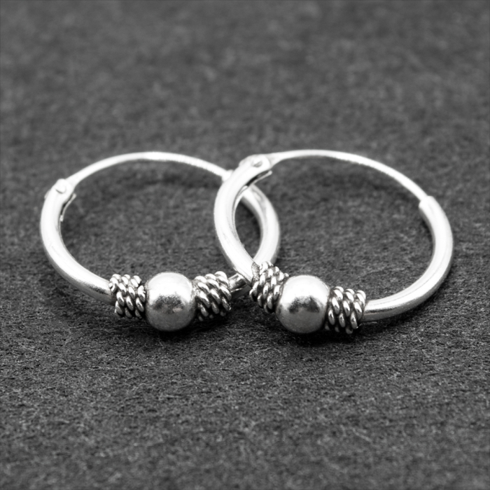 Earring, patterned ring (eas-103)