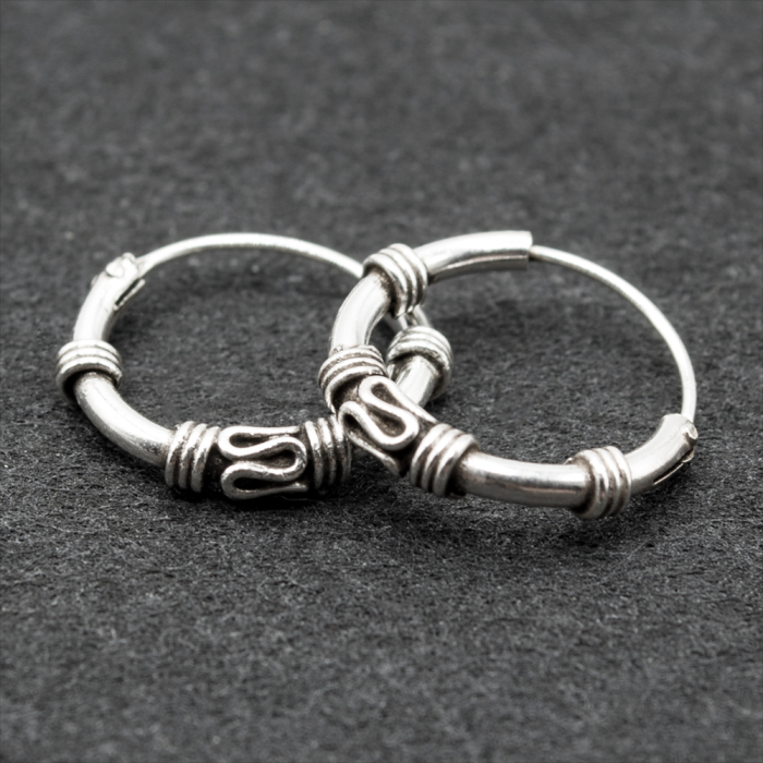 Earring, patterned ring (eas-108)