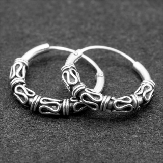 Earring, patterned ring (eas-110)