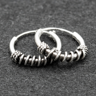 Earring, patterned ring (eas-098)