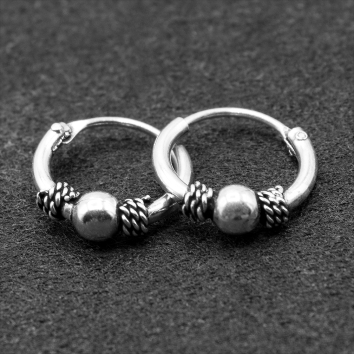 Earring, patterned ring (eas-135)