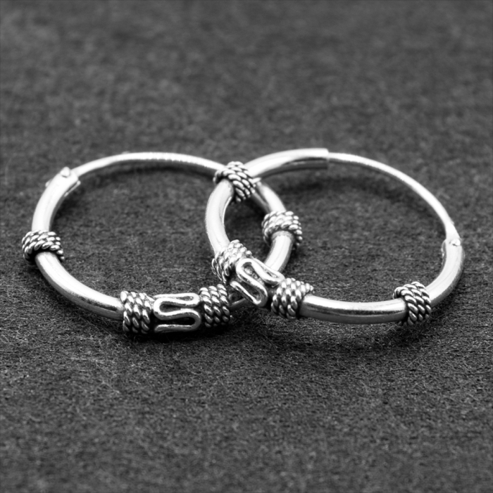 Earring, patterned ring (eas-090)