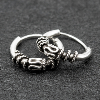 Earring, patterned ring (eas-106)