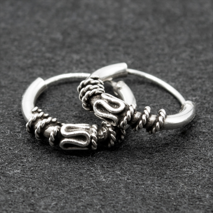 Earring, patterned ring (eas-106)