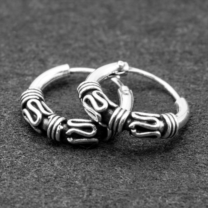 Earring, patterned ring (eas-101)