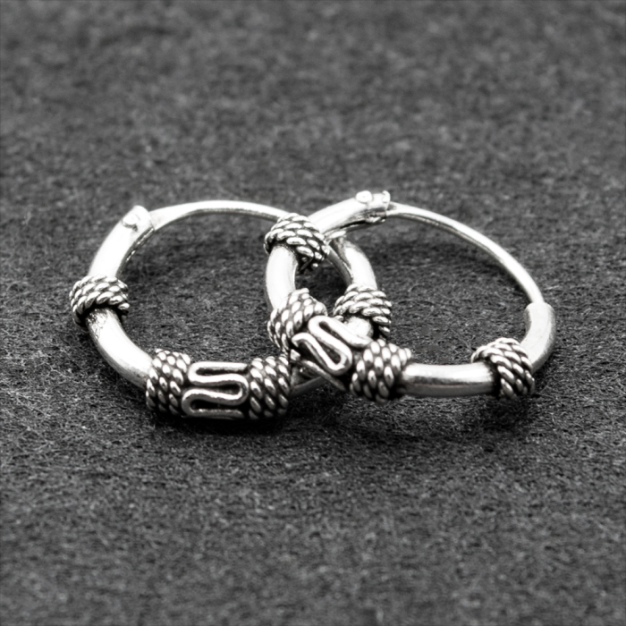 Earring, ring with pattern (eas-131)