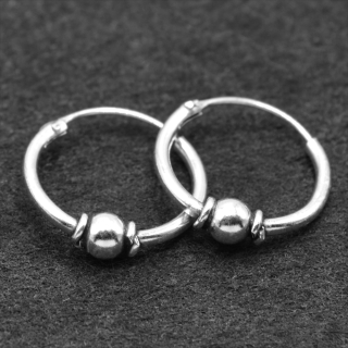 Earring, ring with ball (eas-168)