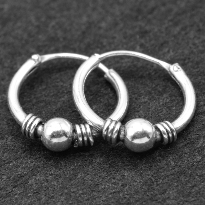 Earring, ring with ball (eas-169)