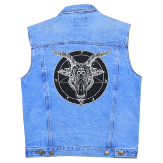Goat's head with Leviathan cross on pentagram Back patch
