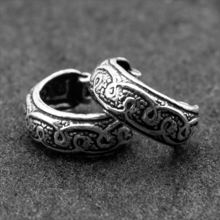 Earring, pirate ring with a pattern (eas-191)