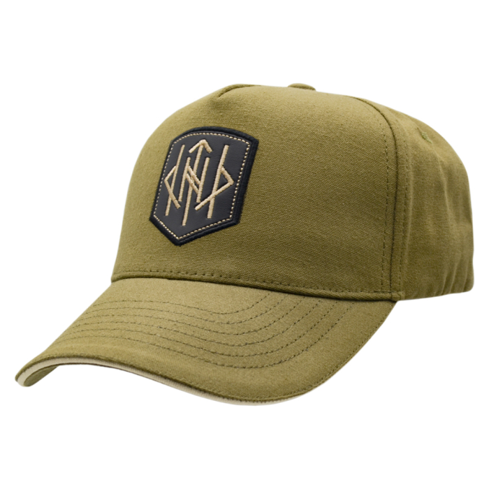 Olive Baseball Cap with Trident Rune Patch (uacp-003)