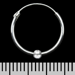Earring, ring with ball (eas-142)