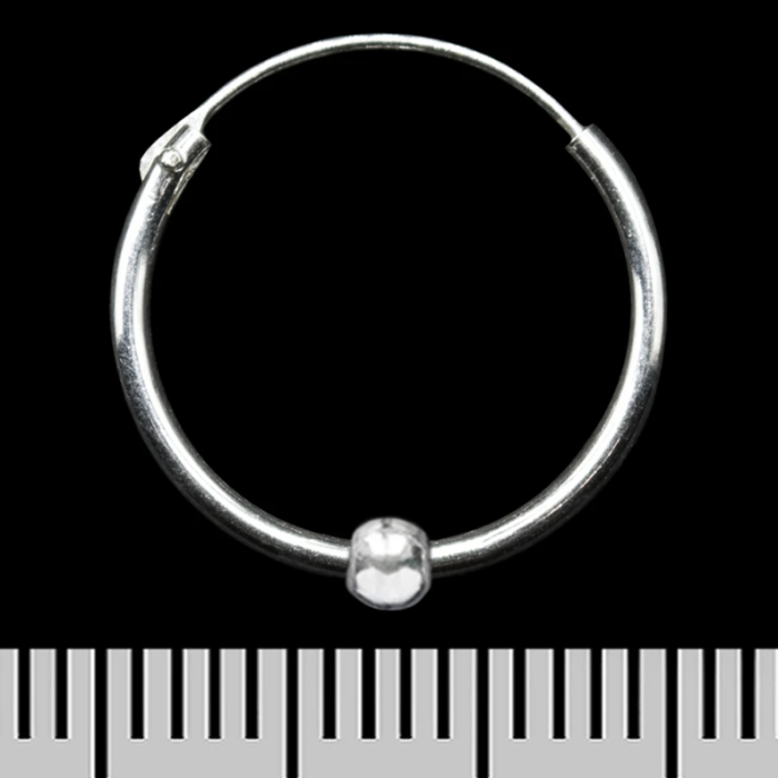 Earring, ring with ball (eas-142)