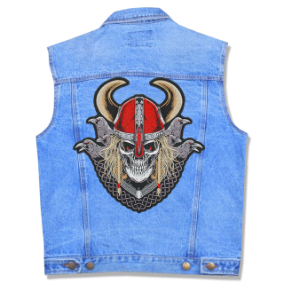 Viking Skull with crows Back patch